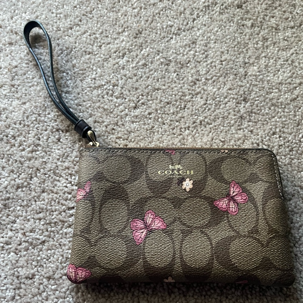 Coach butterfly wristlet